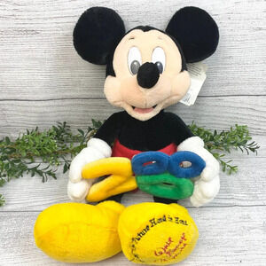 VNT Millennium 2000 Mickey Mouse Plush Figure Y2K Official Disney Theme Park
